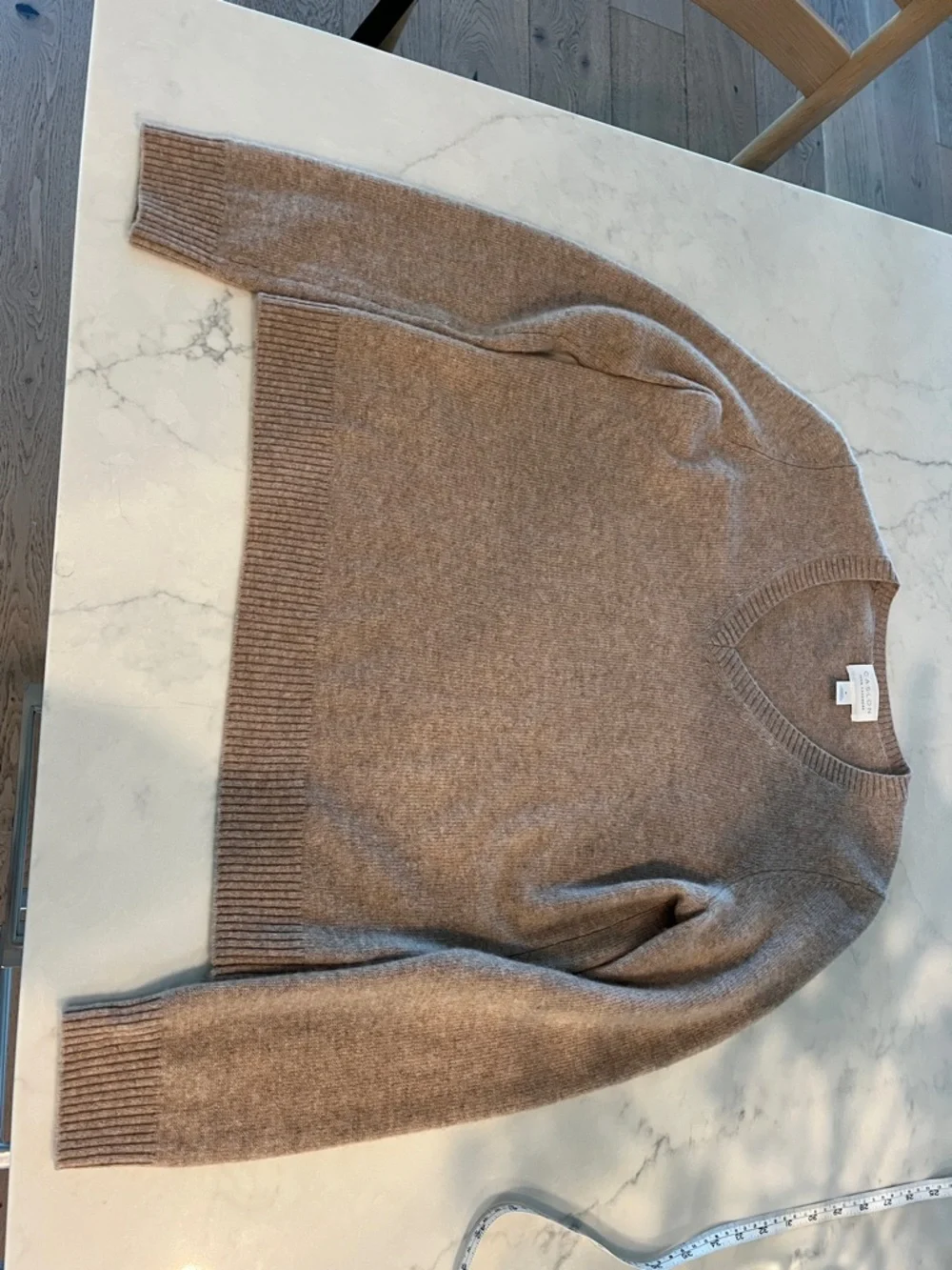 Caslon Cashmere Taupe V-Neck Sweater - Picture 2 of 7
